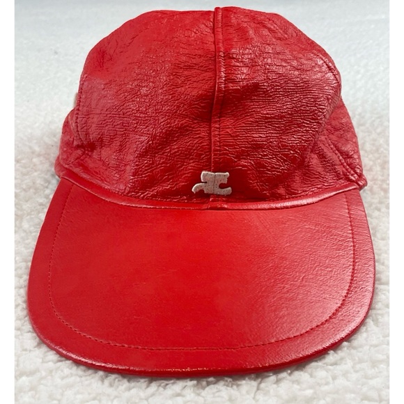 COURRÈGES • Red/White Vinyl Logo Baseball Hat - Picture 9 of 15